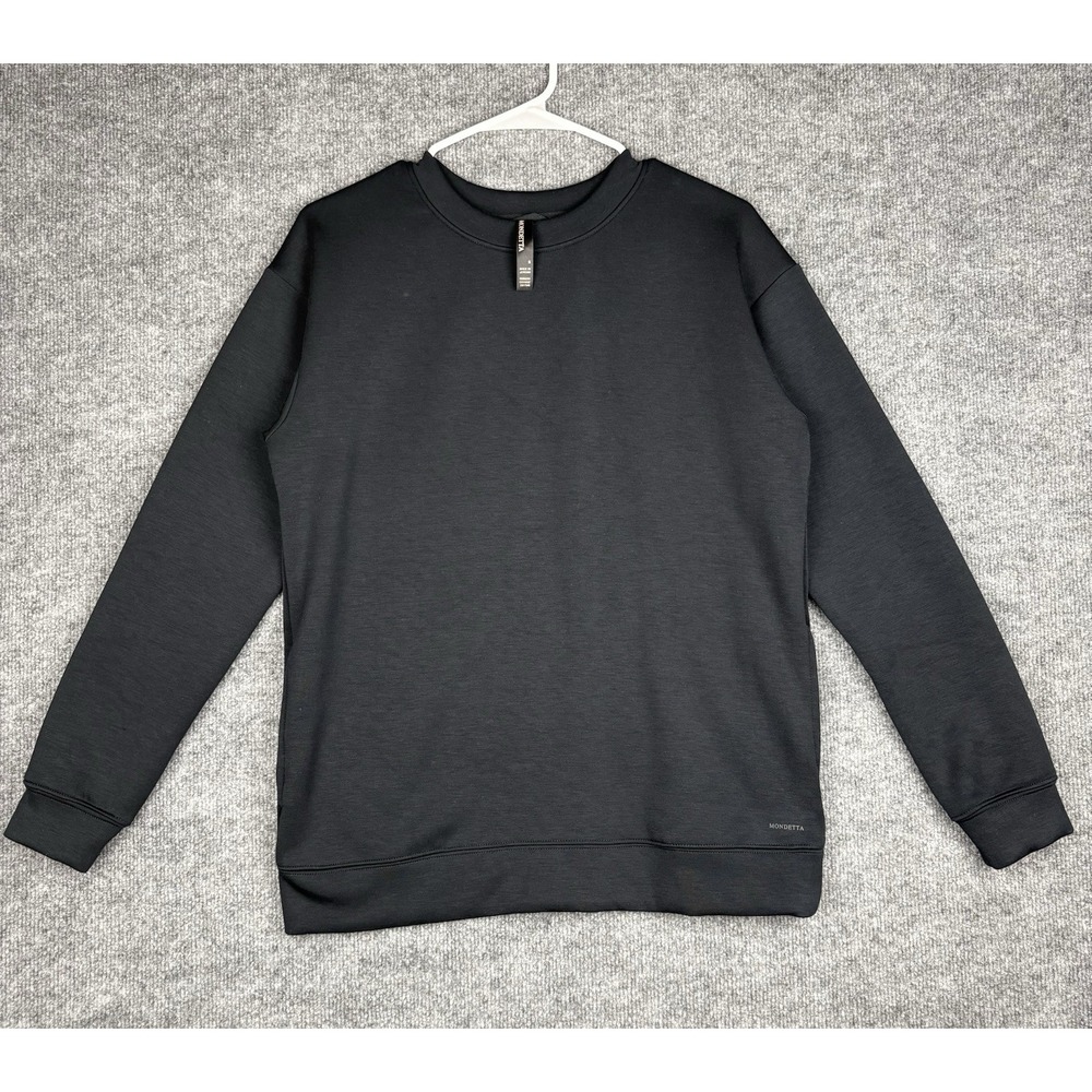 Mondetta Cozy Active Crewneck Sweatshirt Black Fleece Women's Small Costco